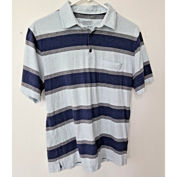 Patagonia Other - Patagonia Men's Blue Gray Striped Collared Polo Shirt Short Sleeve Preppy Small